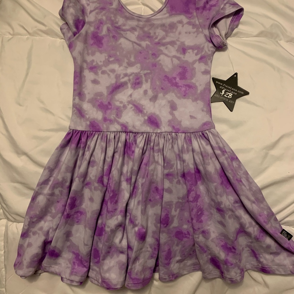 PixieLane purple and white tie-dye size 4 dress